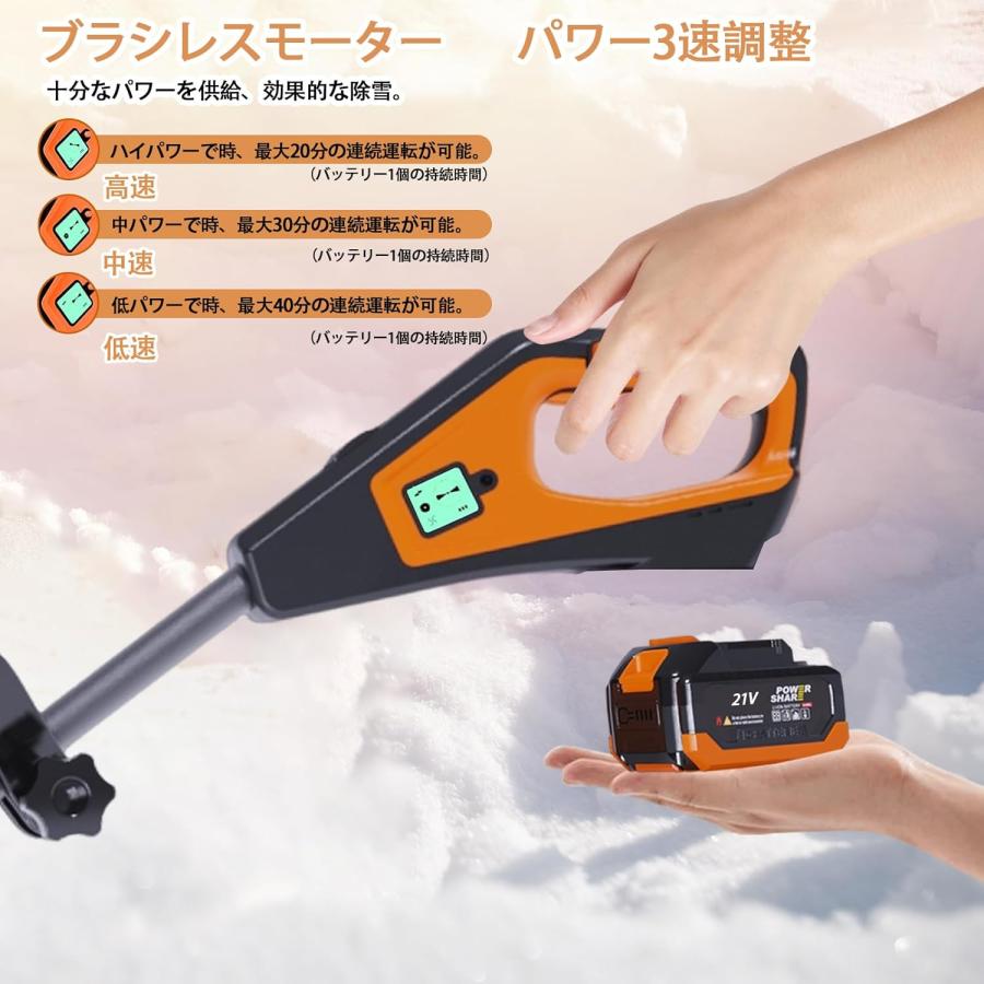 電動除雪機 電動除雪スコップ 除雪器具 除雪幅41cm 純銅製ブラシレス