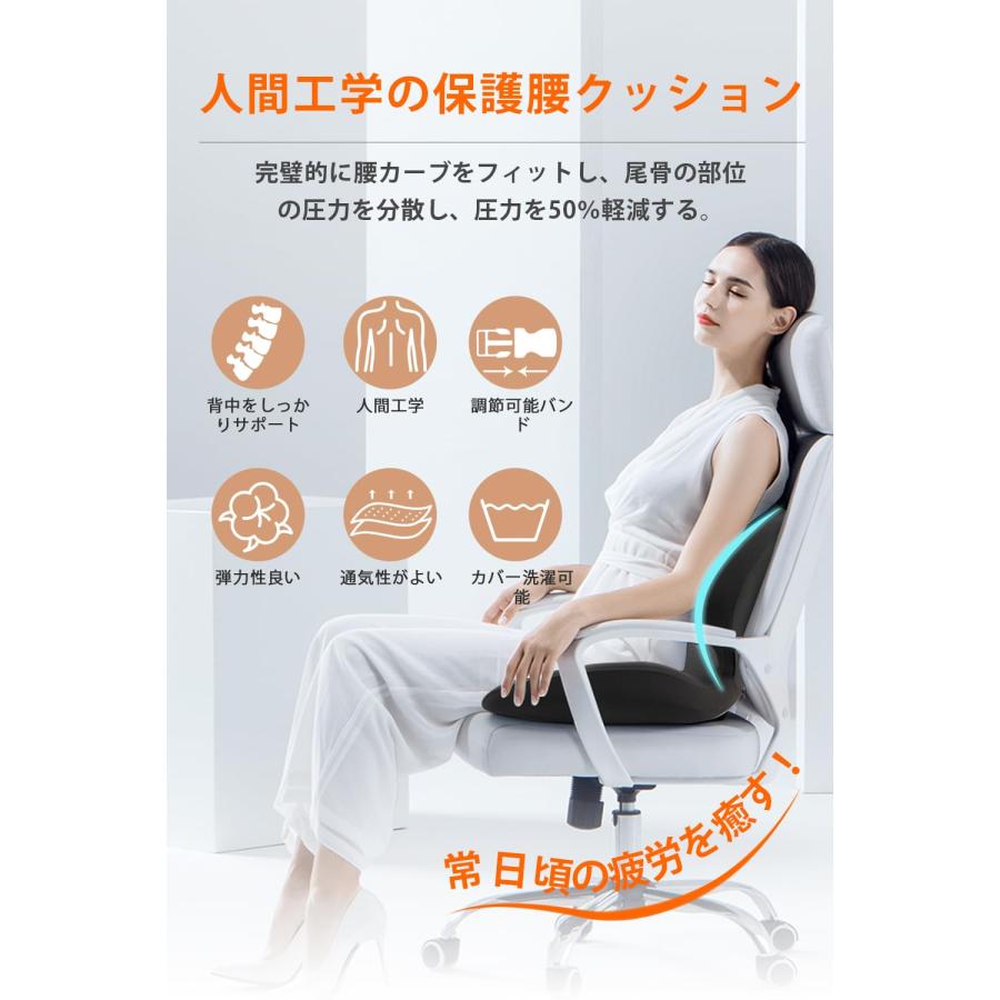 椅子 クッション 腰痛 姿勢矯正 痔 座布団 ランバーサポート 一体型