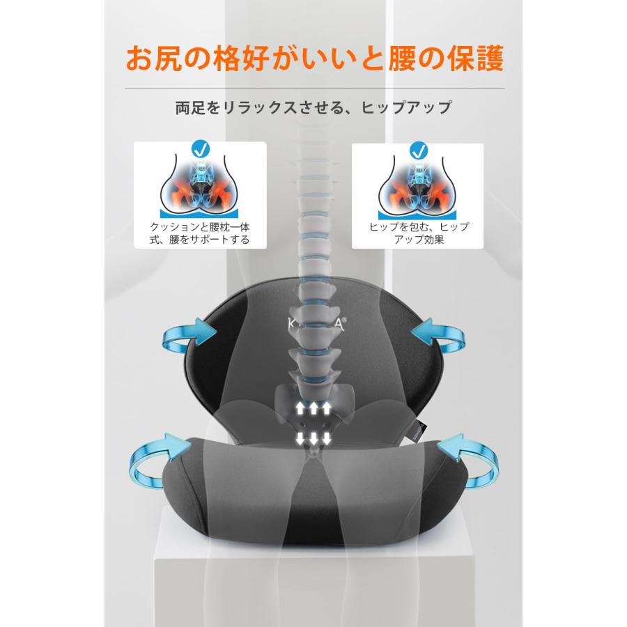 椅子 クッション 腰痛 姿勢矯正 痔 座布団 ランバーサポート 一体型