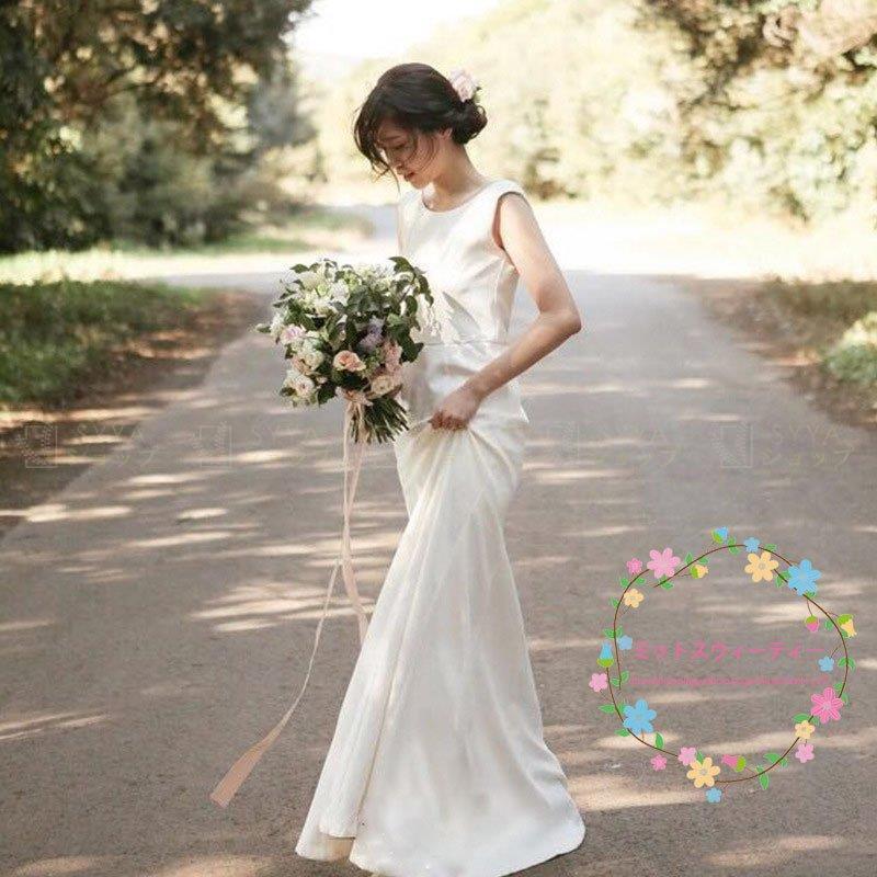 ウェディングドレス ロングドレス 結婚式 フォトウエディング 二次会 花嫁 カジュアル 二次会ドレス お洒落 人気 ウエディングドレス 披露宴 挙式 シンプル マーメイドライン 予約販売 5 10営業日発送致します Comprala Com Ar