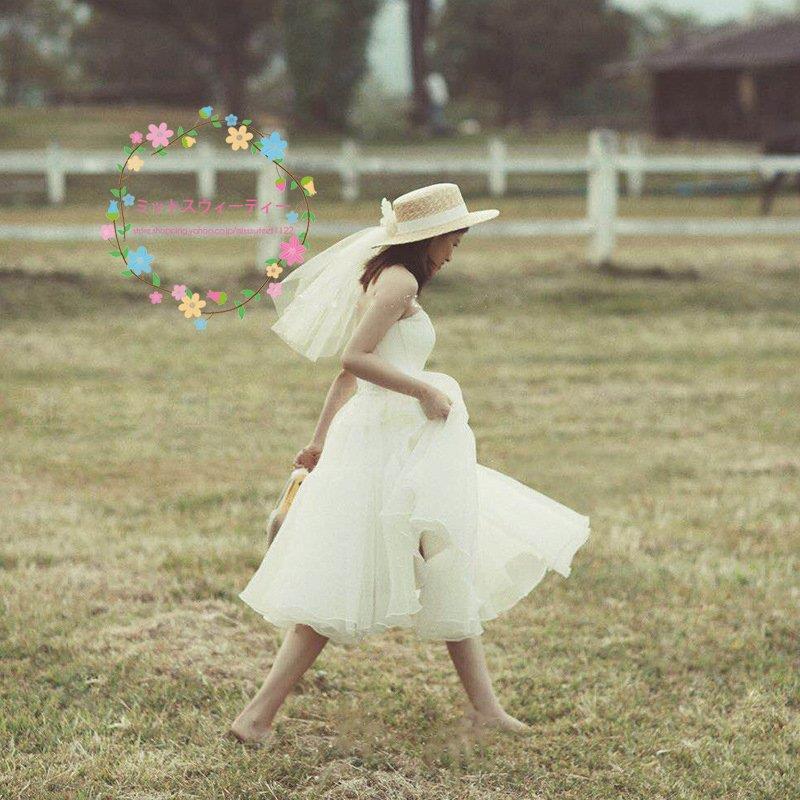 新宿 ウェディングドレス Aライン チュールスカート ホワイト ミディアム丈 ミモレ丈 結婚式 披露宴 二次会 前撮り パーティー リゾートウェディング かわいい まとめ買いがお得 Superiorrealtyofalabama Com