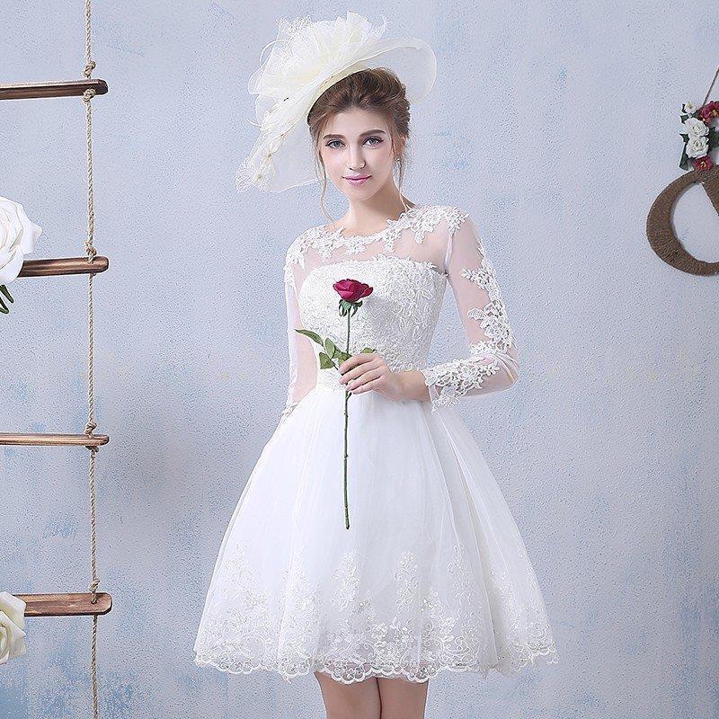 オンライン大特価 ウェディングミニドレス 結婚式 安い 二次会 披露宴 花嫁 ウエディングドレス ミニ 長袖 パーティードレス 演奏会 ミニドレス 白 韓国 コンサート 発表会 アウトレット 店舗 東京 Www Superavila Com