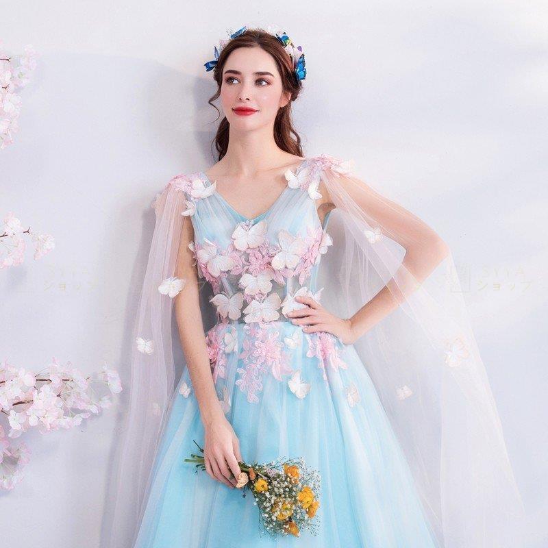 ファッション通販 結婚式 二次会 ロング 演奏会 ブルー カラードレス 花嫁 パーティードレス フォーマル コンサート 発表会 披露宴 プリンセスライン 安い ウエディングドレス カラードレス サイズ Xxs Www 11thspace Com