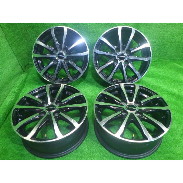 中古 社外 e：vance ホイール アルミ 14インチ 5.5J 4穴 4本 100 
