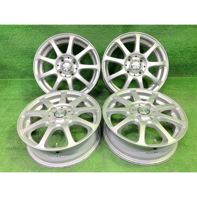 シルバー 15インチ ホイール 4X100 4穴　② CLX 軽自動車 ホイール アルミ シルバー 14インチ 4.5J 4穴 4本 100 +