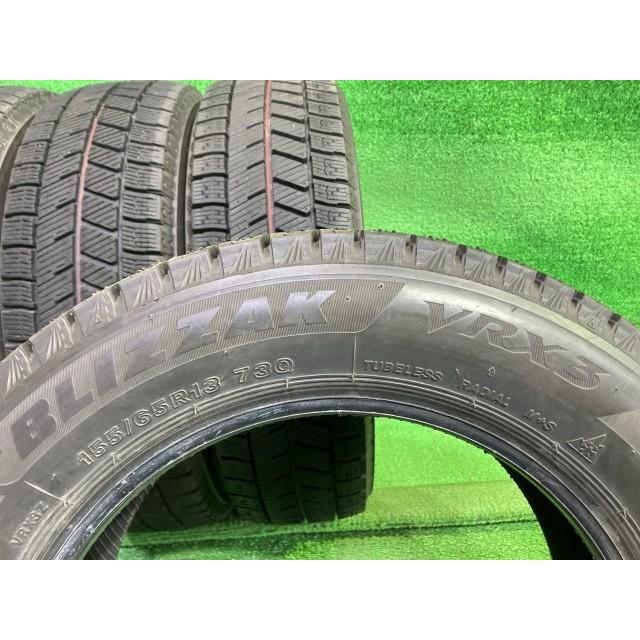 BRIDGESTONE スタッドレス ブリヂストン ブリザックVRX3 155/65R13 4本 2本6ミリ 2本7ミリの画像