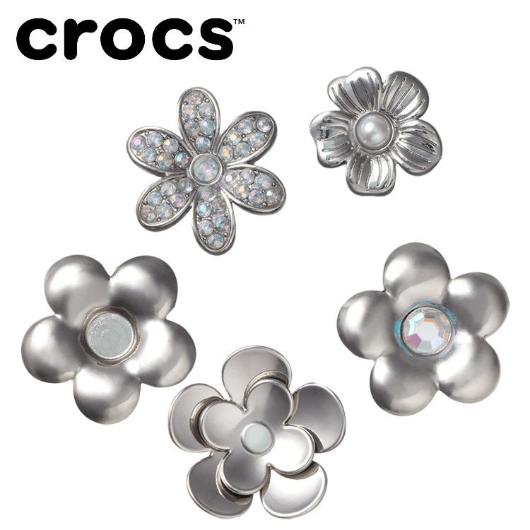 crocs（クロックス） ジビッツ Monochrome Slvr Flwrs 5 Pack 10013258