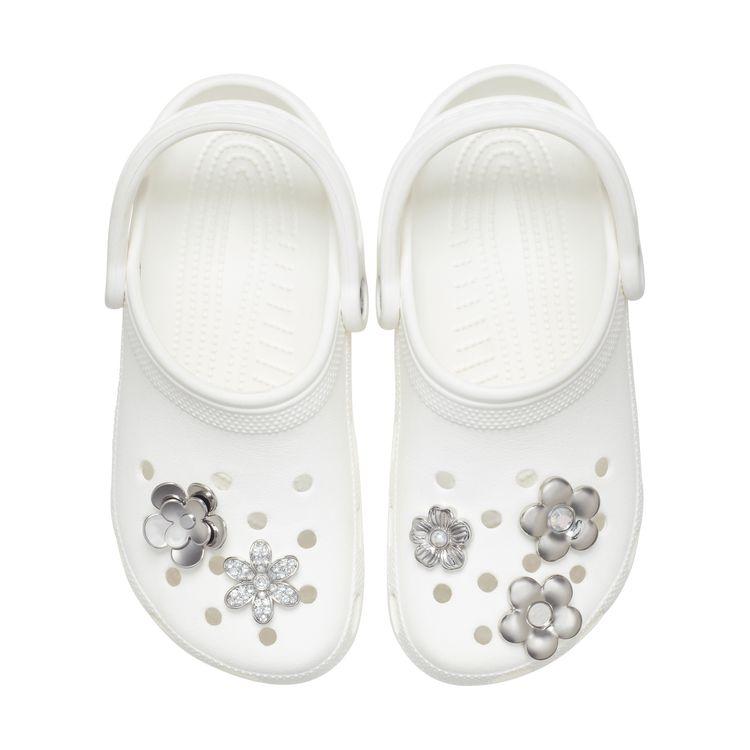 crocs（クロックス） ジビッツ Monochrome Slvr Flwrs 5 Pack 10013258