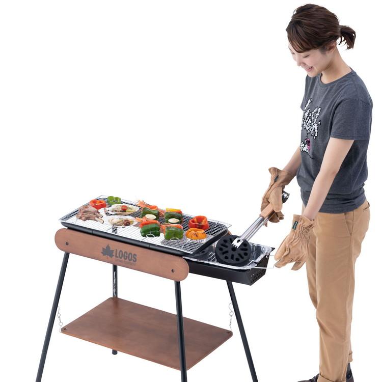 LOGOSアイアンウッドグリル/80L LOGOS】BBQコンロが木製テーブルに変身！新型グリル「アイアン