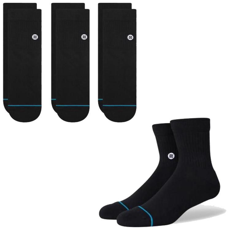STANCE スタンス ソックス 3足組セット ICON QUARTER 3PACK / BLACK クォーター 靴下 ブラック 黒 A356A21IQP 3足セット】STANCE SOCKS スタンス ソックス ICON QUARTER 3 PACK アイコン クォーター 3パック A356A21IQP  靴下 クォーターソックス メンズ レディース｜靴好きのための靴下専門店 LEGénd[レグエンド]