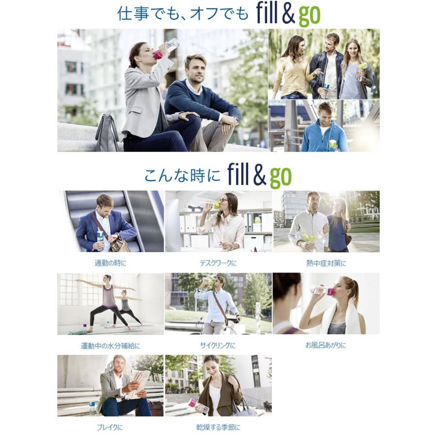ブリタ 浄水機能付き携帯ボトル フィル&ゴー(0.6L) カートリッジ2個付き BRITA fill&go 水筒 ボトル型浄水器 国内正規品 | BRITA | 08