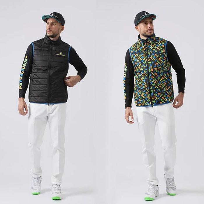 サイコバニーゴルフ サーモライト リバーシブル ベスト メンズ 2022秋冬 ゴルフウェア GF002 