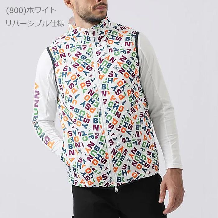 サイコバニーゴルフ サーモライト リバーシブル ベスト メンズ 2022秋冬 ゴルフウェア GF002 