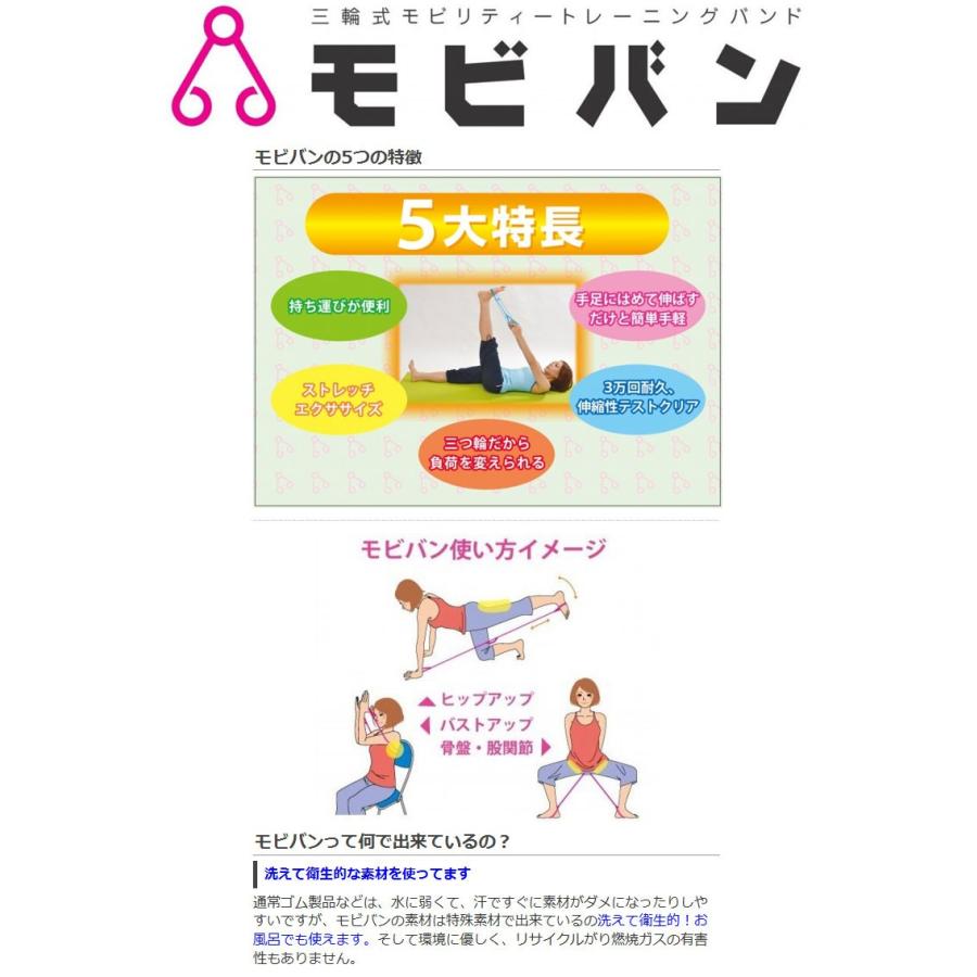 ストレッチ・エクササイズ・インナーマッスル強化に モビバンEX ベーシックモデル(1.5kg)トレーニングバンド MV007 | ブランド登録なし | 03