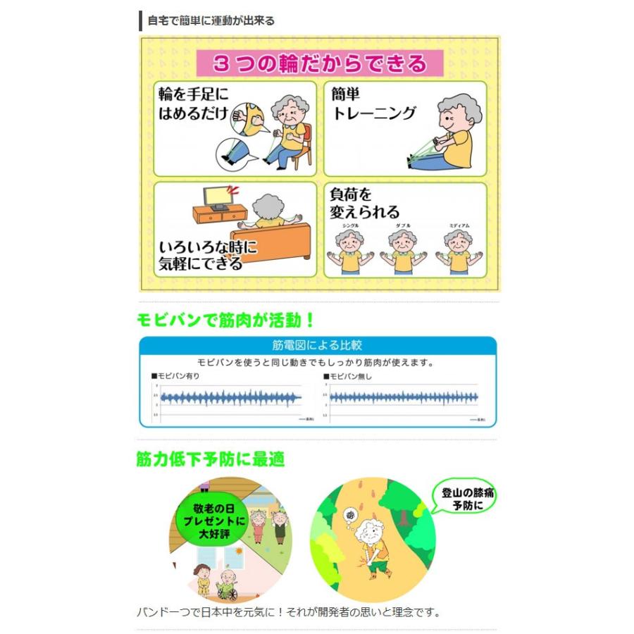 高齢者向け・介護予防エクササイズ モビバン ロコモビ 輪が大きい滑り止め加工付き(1.5kg) トレーニングバンド RMO002 | ブランド登録なし | 04