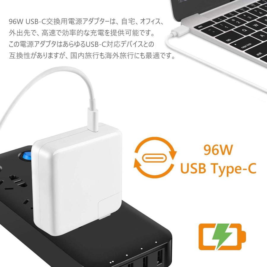 96W 電源アダプタ 急速 USB-C PD対応 急速充電器 Type C AC充電器 MacBook Pro/任天堂 Switch 対応など 互換電源アダプター USB C to USB｜szss｜02