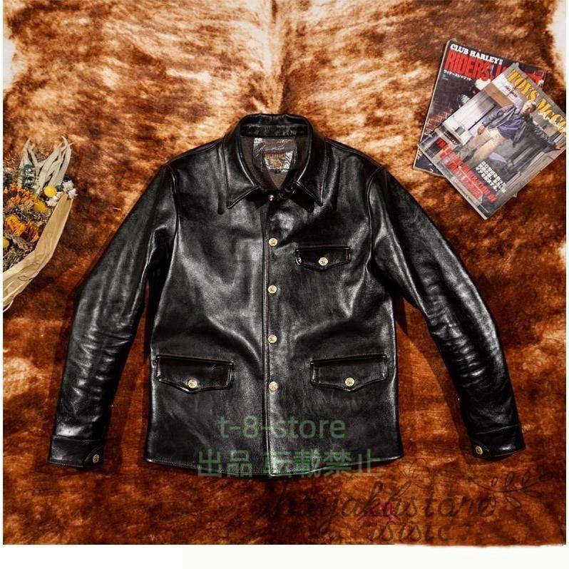 新品 芯ホースハイド 復刻50's ドライビングコート レザー