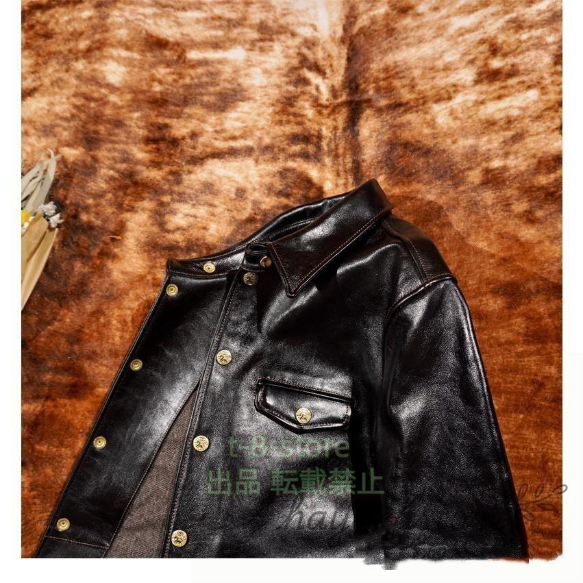 牛革レザー カーコート ブレーキマン 黒 レザージャケット カーコート ブレーキマンコート メンズ