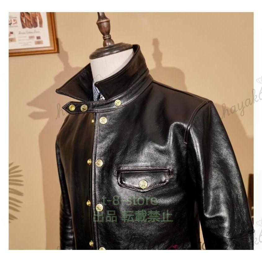 新品 芯ホースハイド 復刻50's ドライビングコート レザー