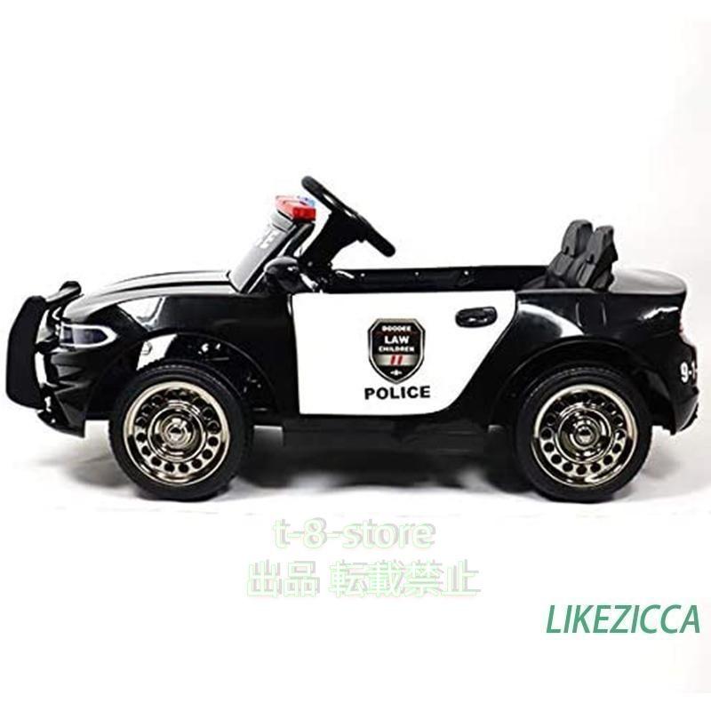 子供　乗用　パトカー　車　乗り物 楽天市場】電動乗用パトカーポリス ブラック×ホワイト一人乗り