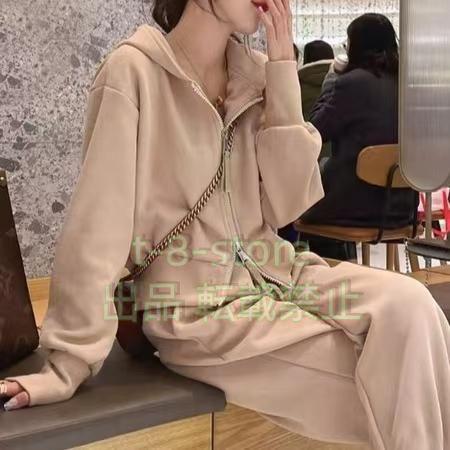 レディースファッション 4色 セットアップ スウェット ジャージ