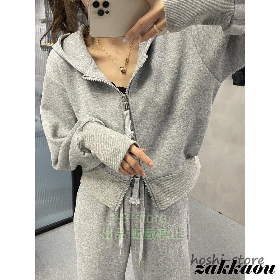 セットアップ スウェット フーディ パンツ ジップアップ 4 レディースファッション 4色 セットアップ スウェット ジャージ