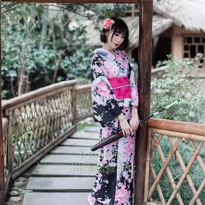 浴衣 セパレート 大人 レディース セット ワンピース 黒 ピンク