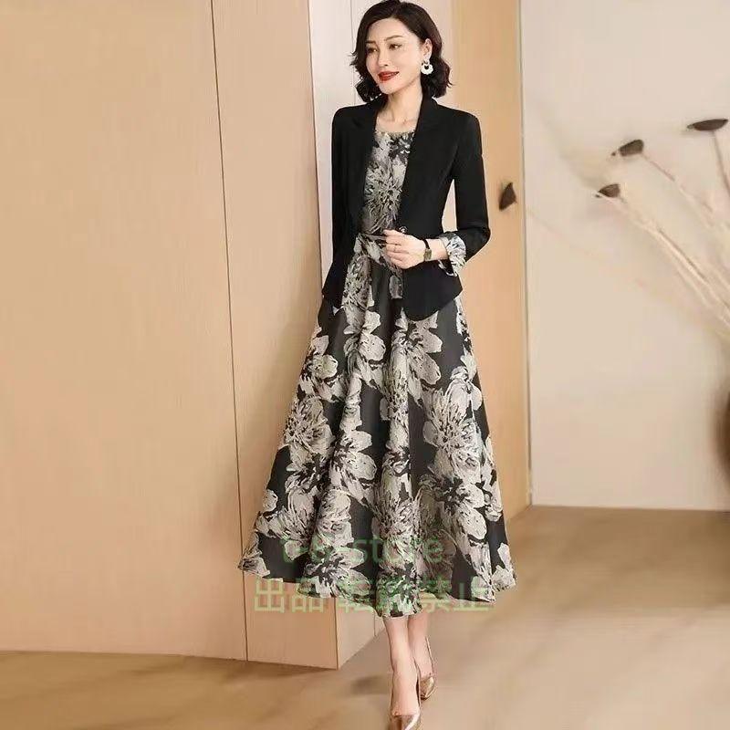 フレア ロング丈 レディーススーツ 結婚式 60代 叔母 女性 セレモニー