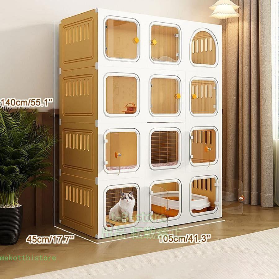 屋内猫ケージ、猫ケージベビーサークル、屋外猫囲い、小動物ケージ、猫キャビネット半密閉式取り外し可能S＆L2?3匹の猫に最適な大型運動場Color : Without litt 屋内猫ケージ、猫ケージベビーサークル、屋外猫囲い、小動物ケージ、猫