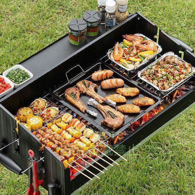 楽天市場】バーベキューコンロ BBQコンロ 焼き網 温度計 サイド