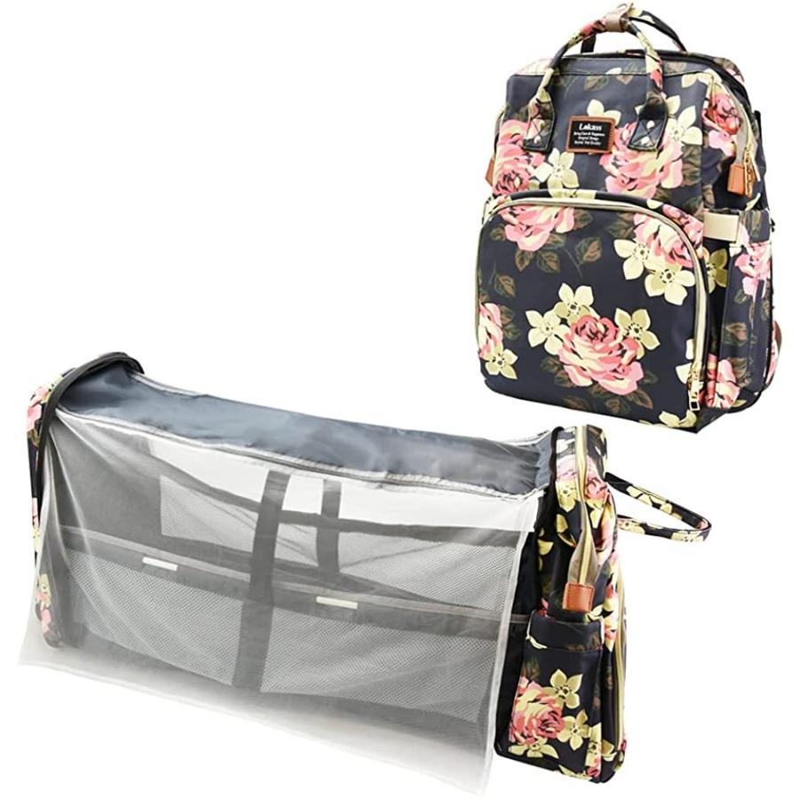 マザーズバッグ リュック ママバッグ T A 大容量 多機能 折りたたみ T A 花柄 おしゃれ おしゃれ リュック Shops ベビーベッド