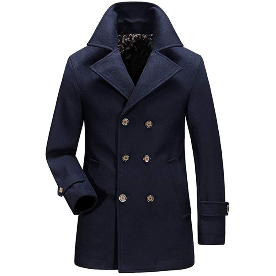 ｐコート ピーコート メンズ ウール ダブルボタン ショート丈 ウール 厚手 ショート丈 T A Shopsのｐコート ネイビー 3xl Shops 防寒