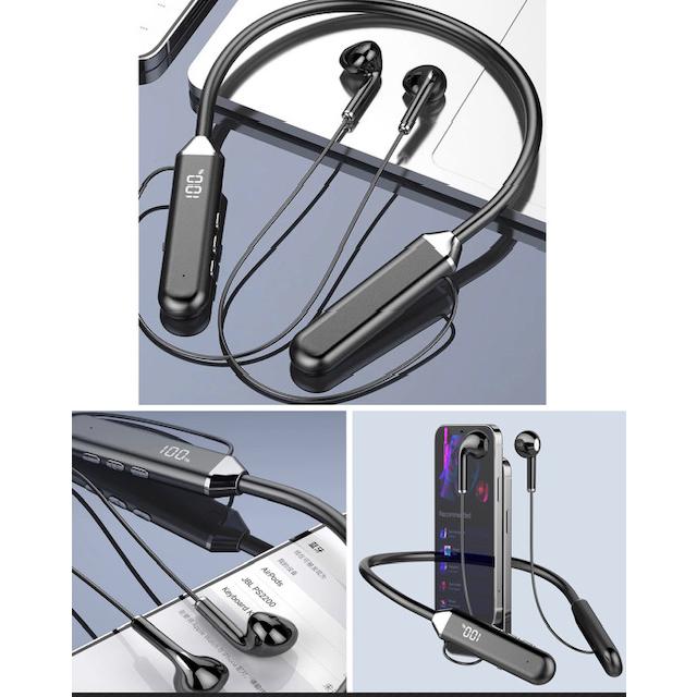ネックバンド型 Bluetooth イヤホン ネックバンド型 ワイヤレスイヤホン 《ブラック》 bluetooth