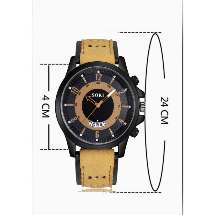 2 腕時計 時計 ツートン アナログ メンズ クォーツ 時計 高品質 レザー