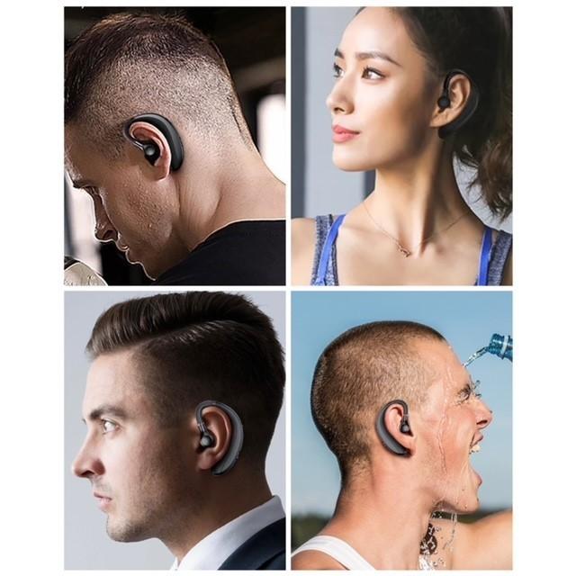 4 Bluetooth　イヤホン　ワイヤレスイヤホン 耳掛け型　イヤフォン イヤホンマイク 片耳　USB 充電 高音質 超軽量　テレワーク　ブラック｜t-a｜04