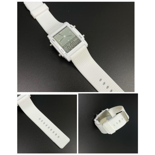 4 スポーツ腕時計 LED デジタル 腕時計 時計 ミリタリー 自転車 スポーツ アウトドア キャンプ 男女兼用 ランニング アクリルケース ブラック ホワイト|t-a|12