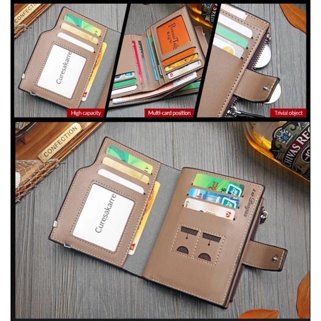 財布 二つ折り財布 レザー 革 収納ケース カードホルダー ボタン式
