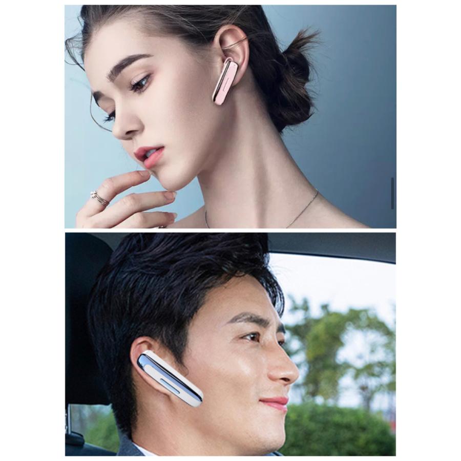 Bluetooth イヤホン ワイヤレスイヤホン Bluetoothイヤホン 耳掛け型 イヤフォン イヤホンマイク 片耳 USB 充電 高音質 超軽量 テレワーク ブルー|t-a|08