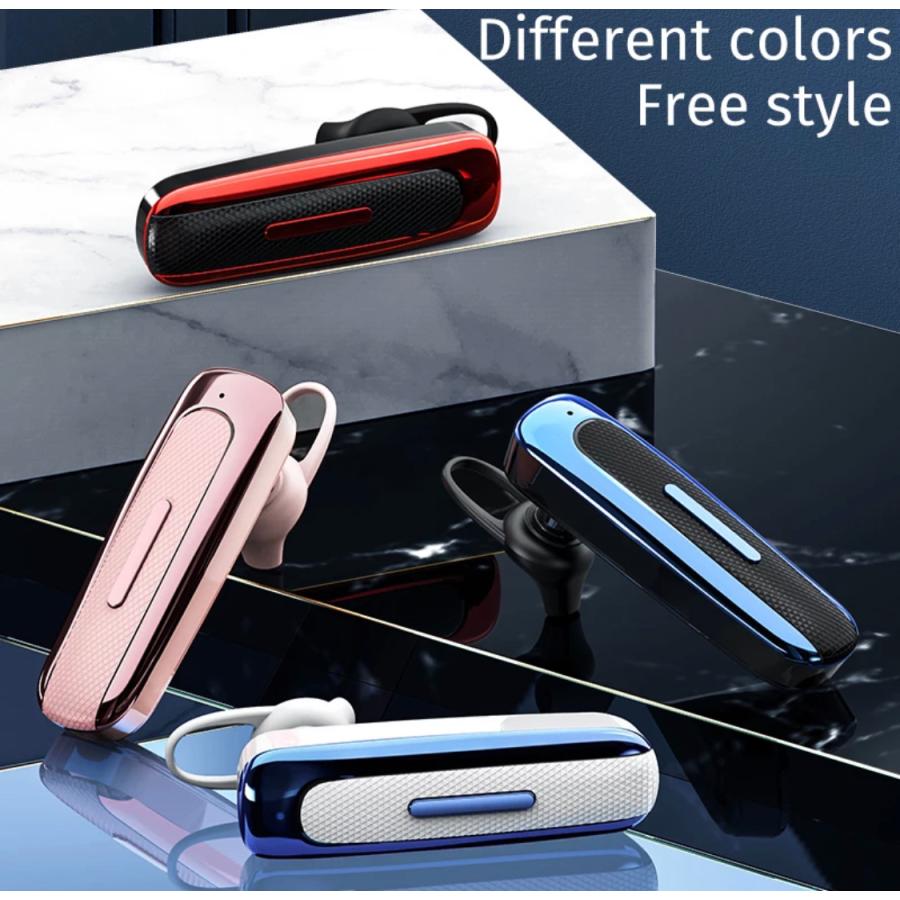 Bluetooth イヤホン ワイヤレスイヤホン Bluetoothイヤホン 耳掛け型 イヤフォン イヤホンマイク 片耳 USB 充電 高音質 超軽量 テレワーク ブルー|t-a|09