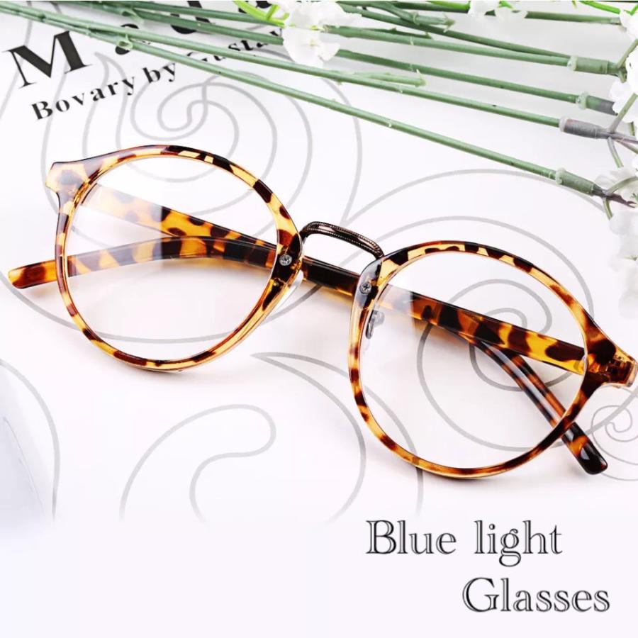 2 ブルーライトメガネ ボストン べっ甲柄 ブルーライト眼鏡 ヒョウ柄 メガネ 男女兼用 伊達眼鏡 テレワーク Pc用メガネ 本物 サングラス Uvカット