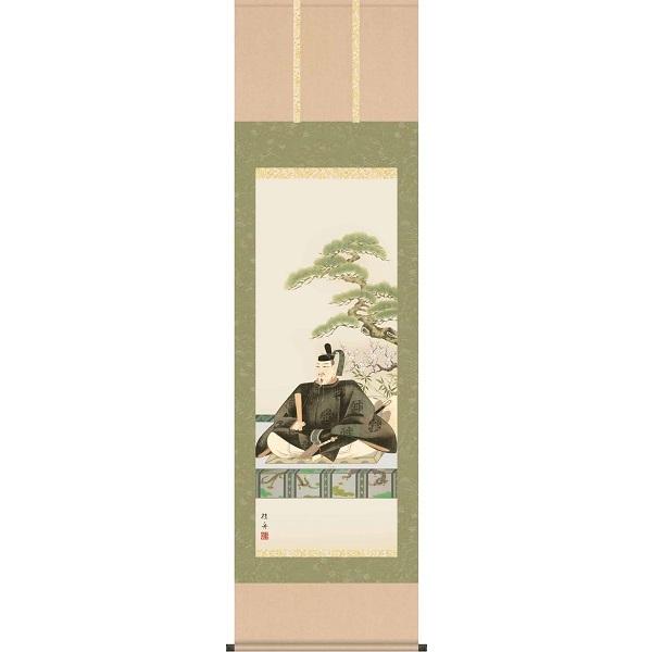 掛軸/慶祝・縁起画/天神/天神/長江桂舟/三美会/洛彩緞子本表装/尺五サイズ幅54.5cm/桐箱畳紙収納/表装品質十年保証　爆買
