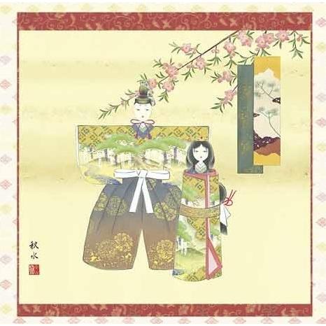 楽天市場】掛け軸 桃の節句 お雛様 浮田秋水「立雛」掛軸 高精彩巧芸画