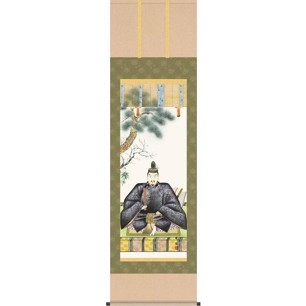 掛軸/慶祝・縁起画/天神/天神/奥村精園/白翠会/洛彩緞子本表装/尺五サイズ幅54.5cm/桐箱畳紙収納/表装品質十年保証　爆買