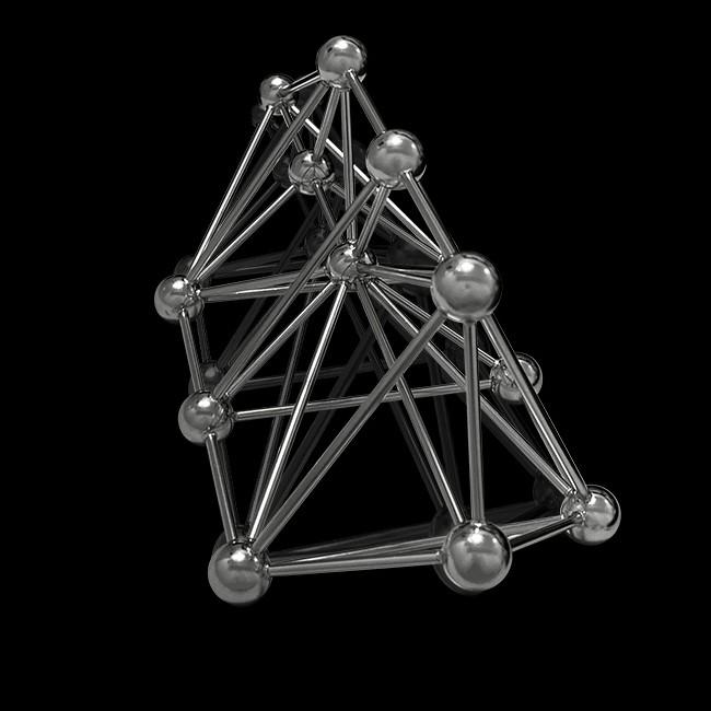 模型 3Dカバラ パドマ ステンレス 組立済 BLACK EYEブラックアイの医学