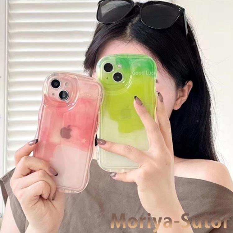 クリア iPhoneケース うねうね なみなみ グラデーション クリア iPhoneケース うねうね なみなみ グラデーション