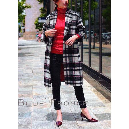 ROBE ローブ BLUE FONCE / チェック柄チェスターコート 【FAINL 