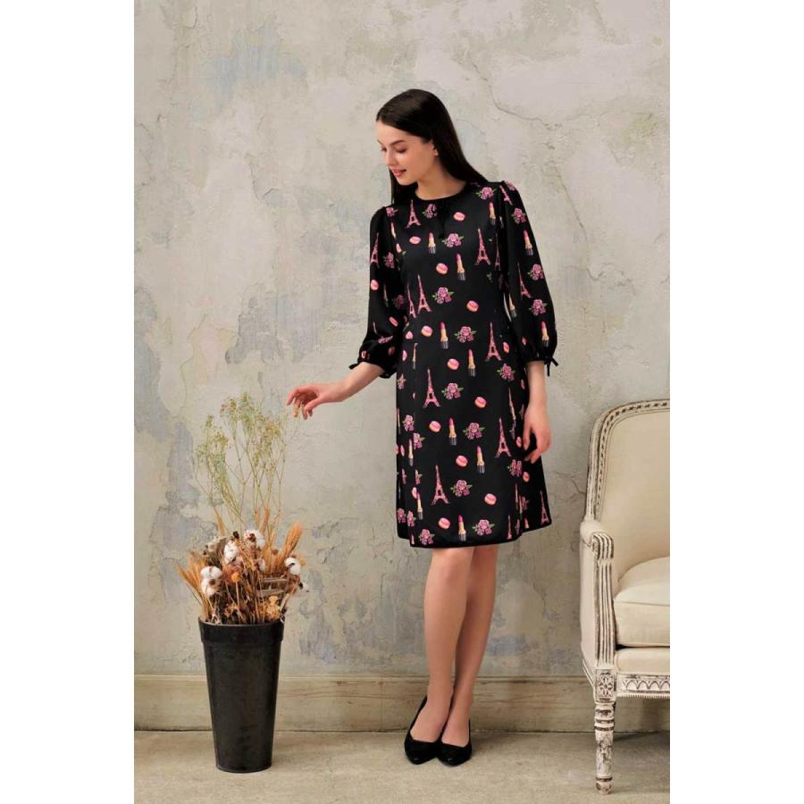 スーパービューティ Super Beauty ポップなプリント柄ワンピース エッフェル塔 マカロン 花プリント T Blue Berry ブルーベリー 通販 Yahoo ショッピング