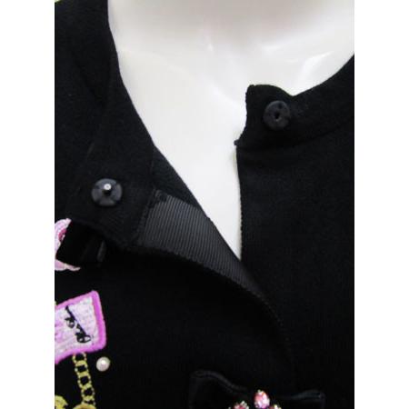 スーパービューティー♡香水瓶&花刺しゅう入り カーディガン 50%OFF☆スーパービューティ / 香水瓶＆花刺繍 ニット