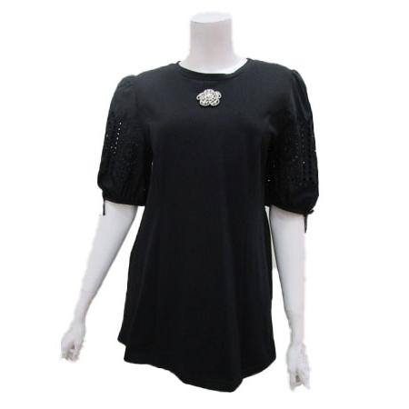 スーパービューティー　レースシャツ半袖 Super Beauty スーパービューティー ブラウス レディース