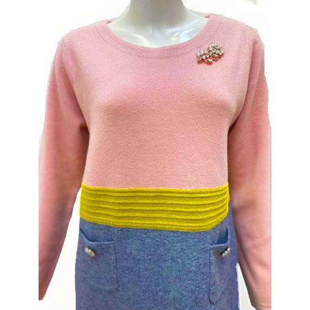 Super Beauty スーパービューティ/ バイカラーニットワンピース